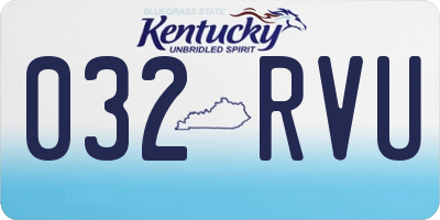 KY license plate 032RVU