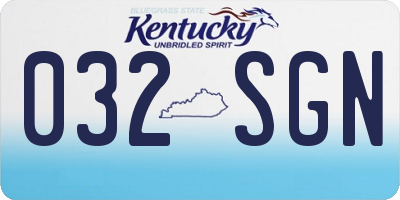 KY license plate 032SGN