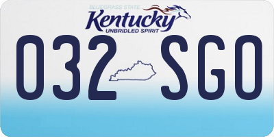 KY license plate 032SGO