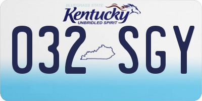 KY license plate 032SGY