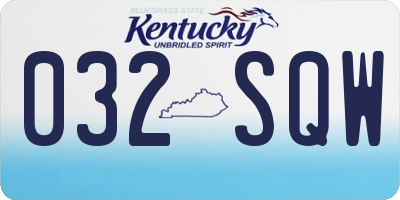 KY license plate 032SQW