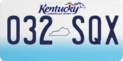 KY license plate 032SQX