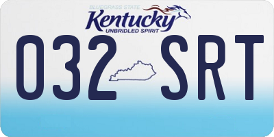 KY license plate 032SRT