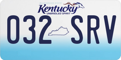KY license plate 032SRV
