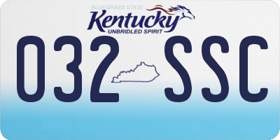 KY license plate 032SSC