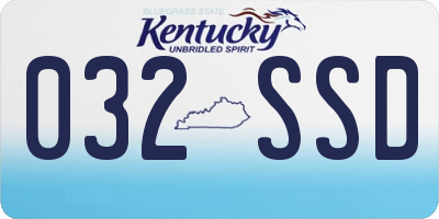 KY license plate 032SSD