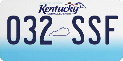 KY license plate 032SSF