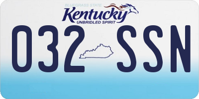KY license plate 032SSN