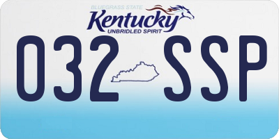 KY license plate 032SSP