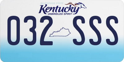KY license plate 032SSS