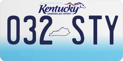 KY license plate 032STY
