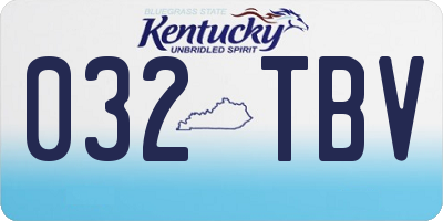 KY license plate 032TBV