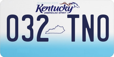 KY license plate 032TNO