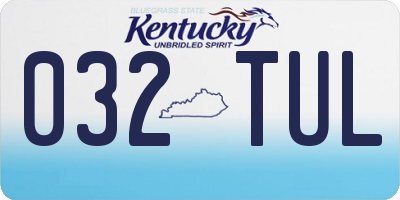 KY license plate 032TUL