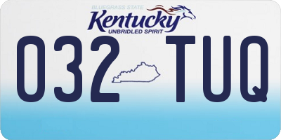 KY license plate 032TUQ