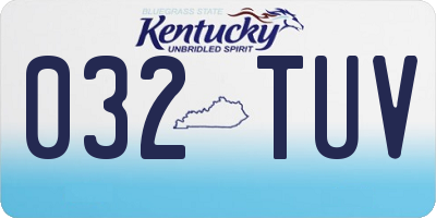KY license plate 032TUV