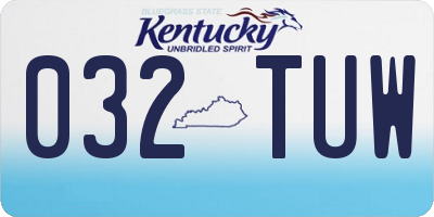 KY license plate 032TUW