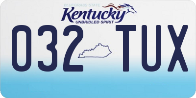 KY license plate 032TUX