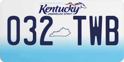 KY license plate 032TWB