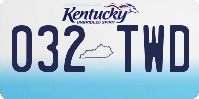 KY license plate 032TWD