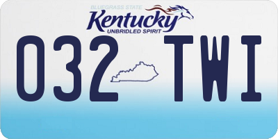 KY license plate 032TWI