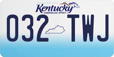 KY license plate 032TWJ