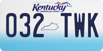 KY license plate 032TWK
