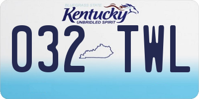 KY license plate 032TWL