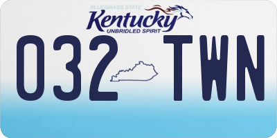 KY license plate 032TWN