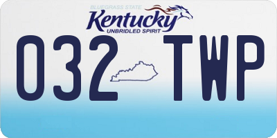 KY license plate 032TWP