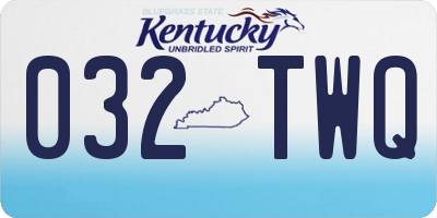 KY license plate 032TWQ