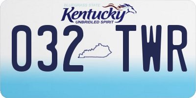 KY license plate 032TWR