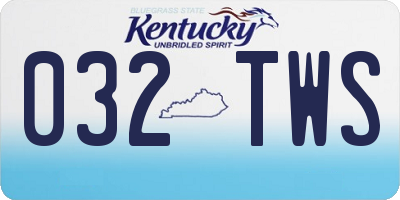 KY license plate 032TWS
