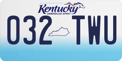 KY license plate 032TWU
