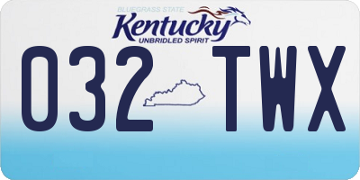 KY license plate 032TWX