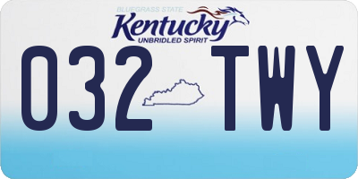 KY license plate 032TWY