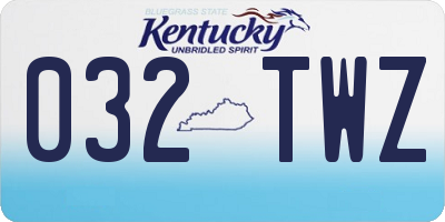 KY license plate 032TWZ