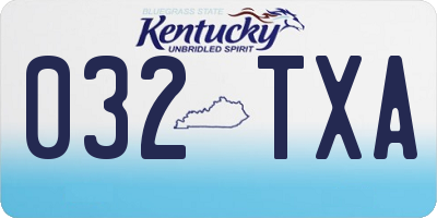 KY license plate 032TXA