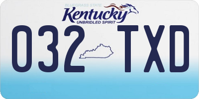 KY license plate 032TXD