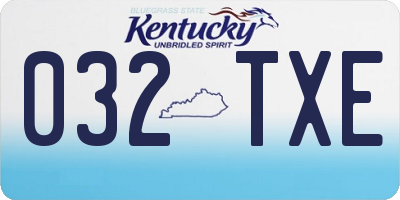 KY license plate 032TXE