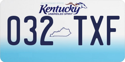 KY license plate 032TXF