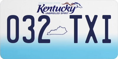 KY license plate 032TXI