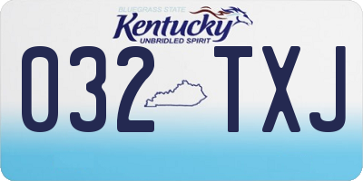 KY license plate 032TXJ