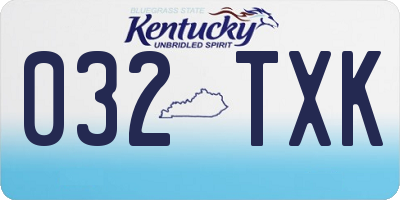 KY license plate 032TXK