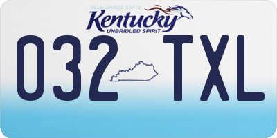 KY license plate 032TXL
