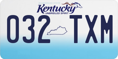 KY license plate 032TXM