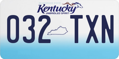 KY license plate 032TXN