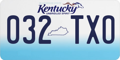 KY license plate 032TXO
