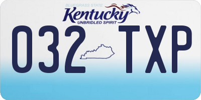KY license plate 032TXP