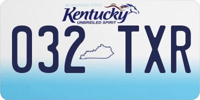 KY license plate 032TXR